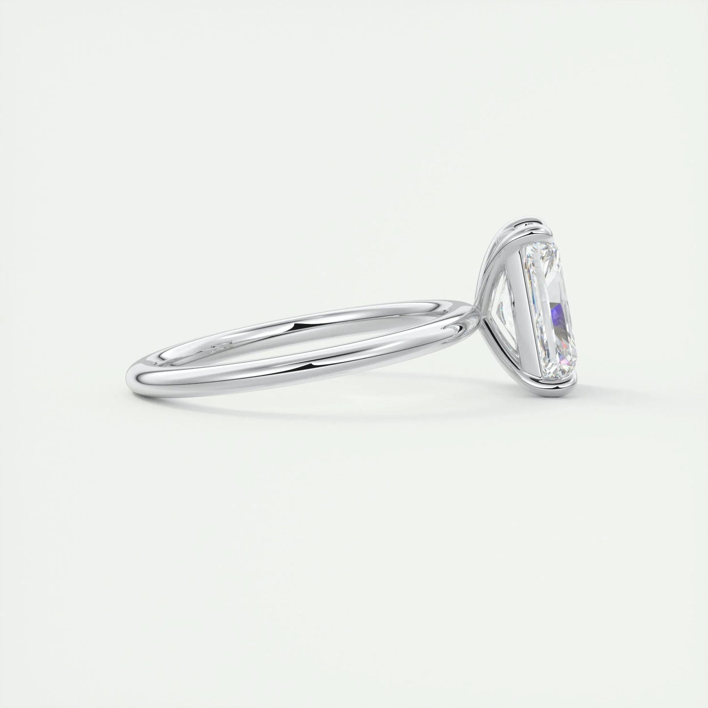 2.10 CT Radiant Cut Solitaire Moissanite Engagement Ring