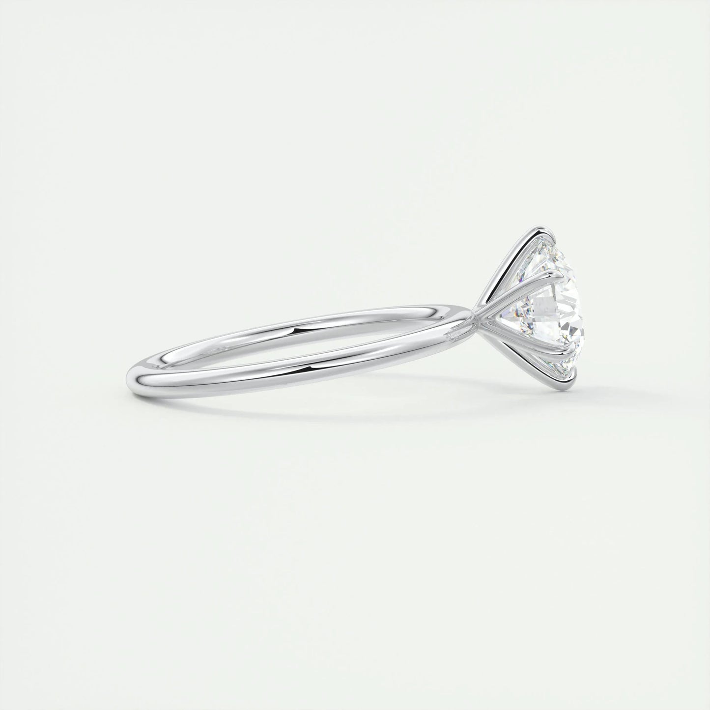2.0 CT Round Cut Solitaire Moissanite Engagement Ring
