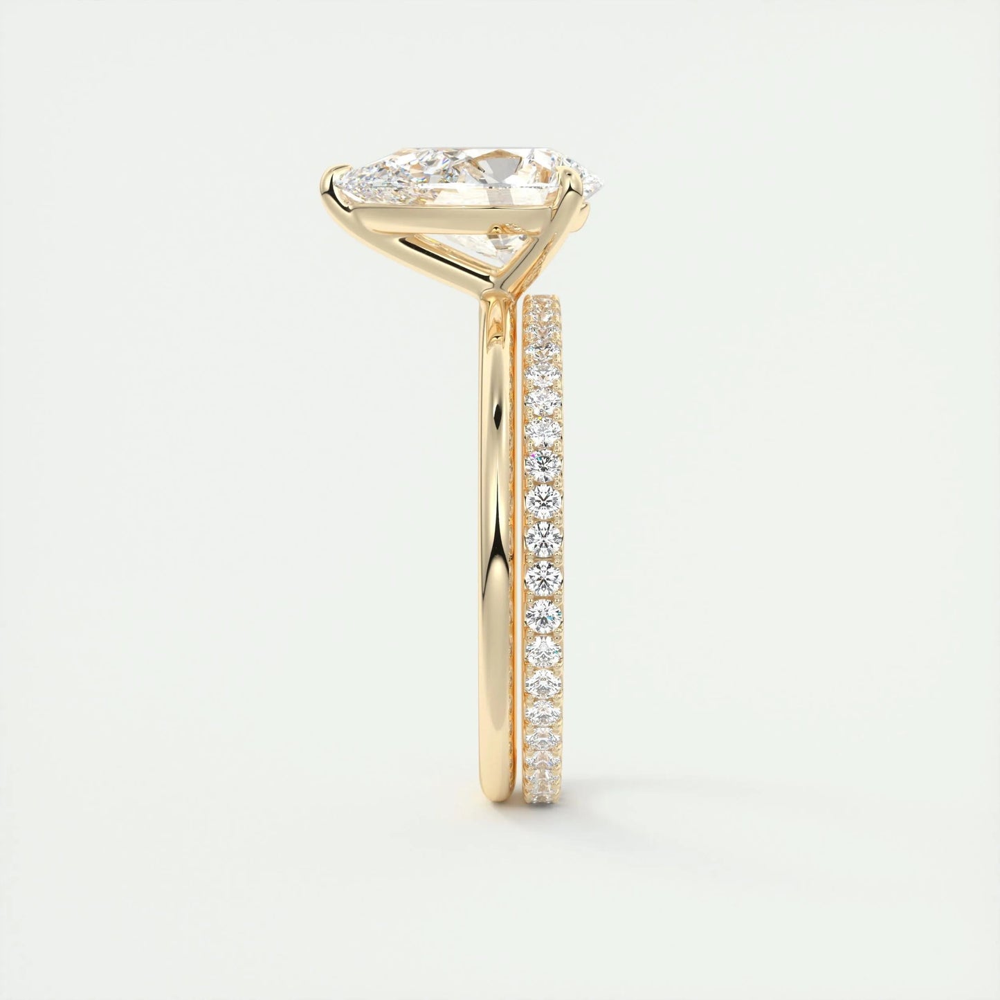 1.93 CT Pear Cut Solitaire Moissanite Engagement Ring