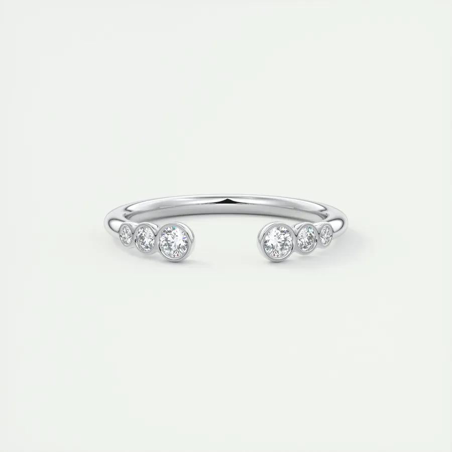 0.22 Round Bezel Open Moissanite Bridal Wedding Band