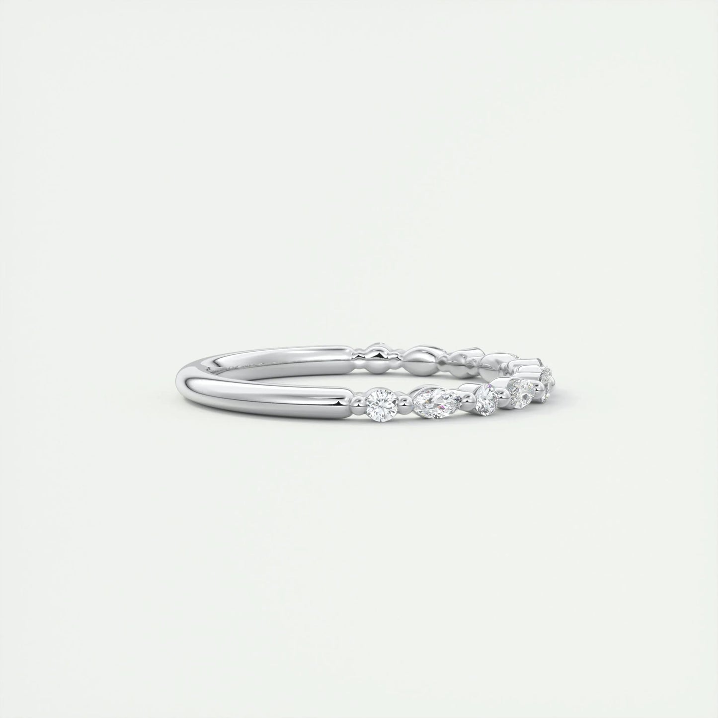 0.32 Marquise & Round Alternative Moissanite Wedding Band