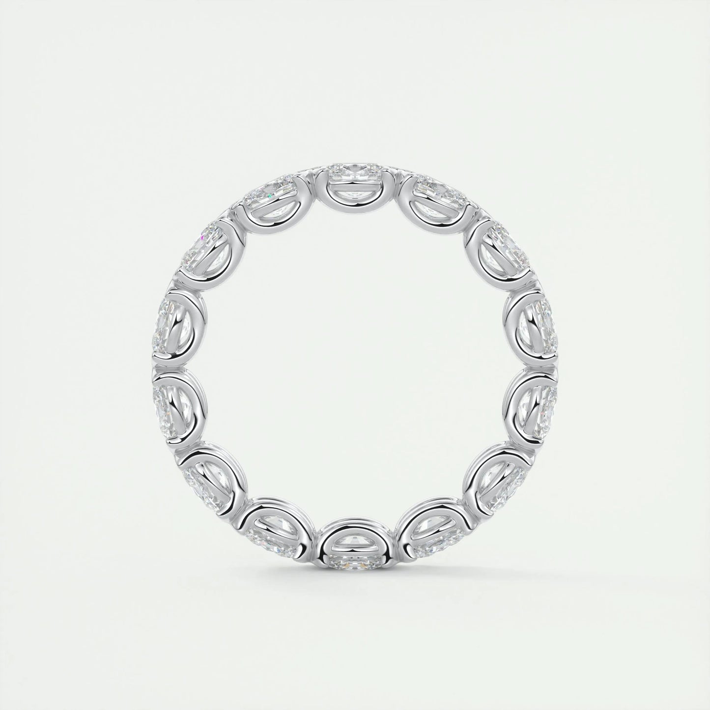 2.25 Oval Cut Half Bezel Moissanite Bridal Wedding Band
