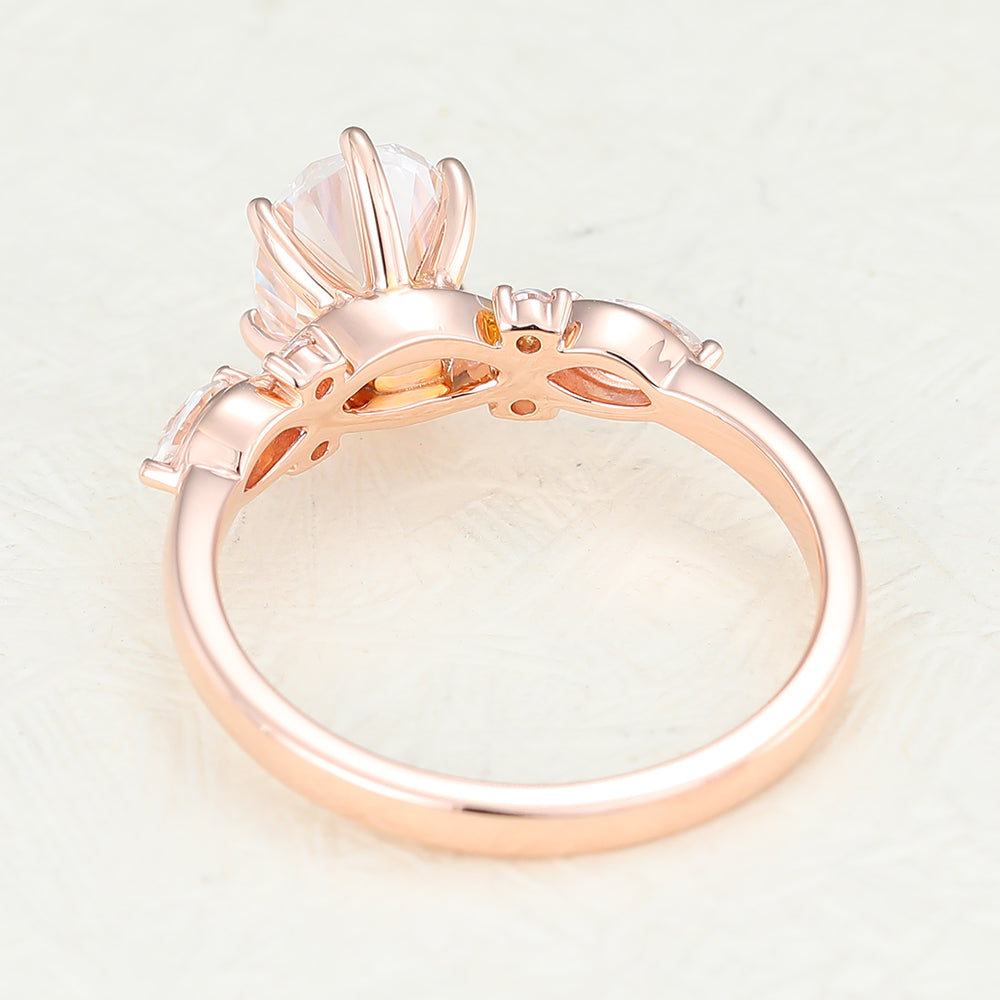 1.33 CT Oval Cluster Lab-Grown Diamond Engagement Ring