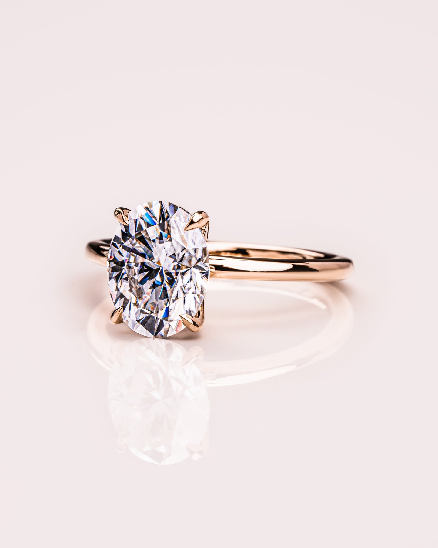 1.91 CT Oval Cut Solitaire Moissanite Engagement Ring