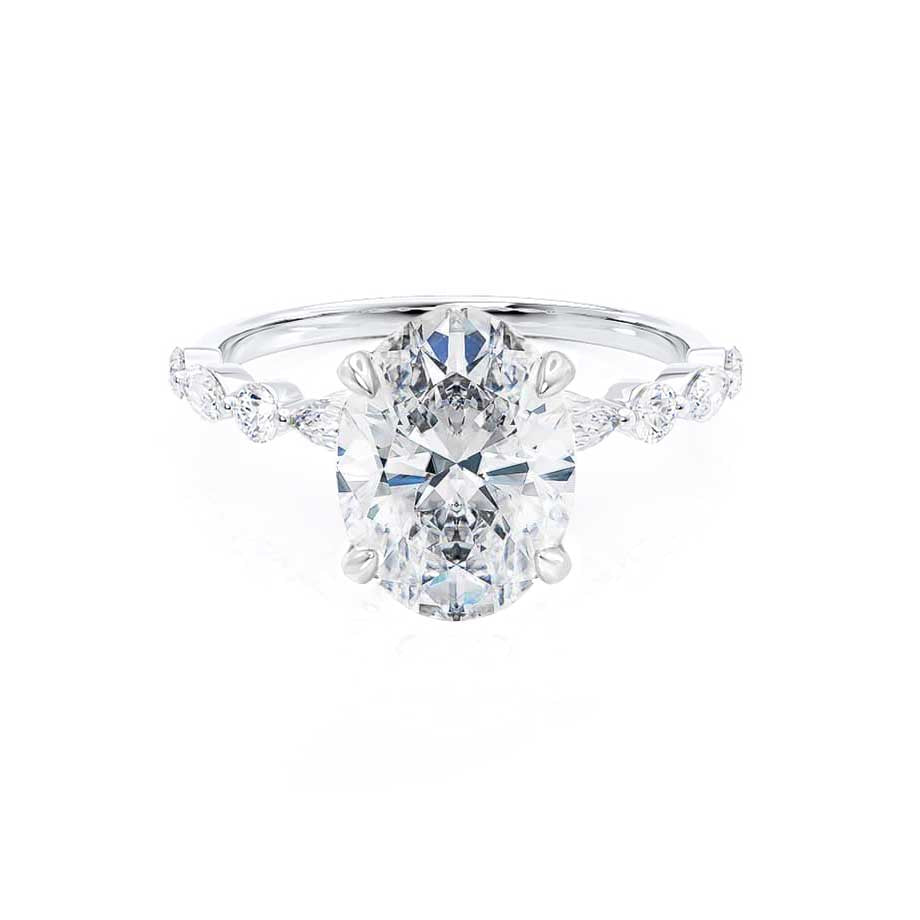 0.90 CT Oval Shaped Solitaire Moissanite Engagement Ring