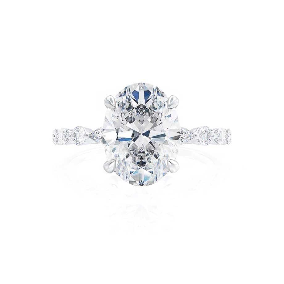 0.90 CT Oval Shaped Solitaire Moissanite Engagement Ring