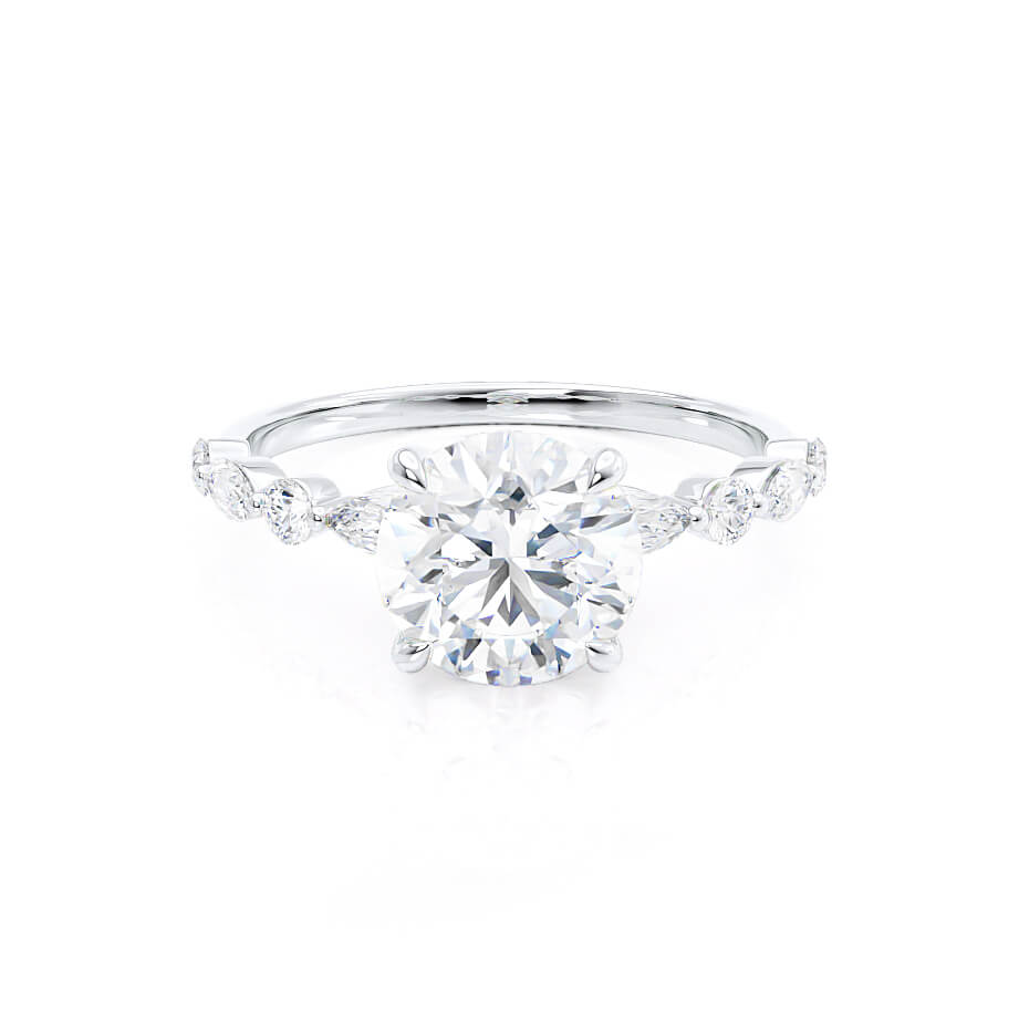 1.0 CT Round Shaped Moissanite Solitaire Engagement Ring