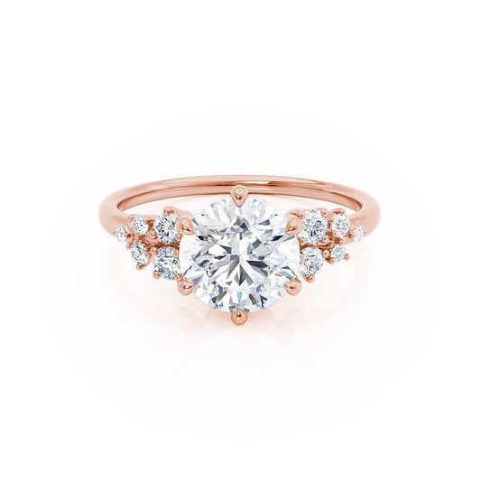 1.20 CT Round Shaped Moissanite Cluster Style Engagement Ring