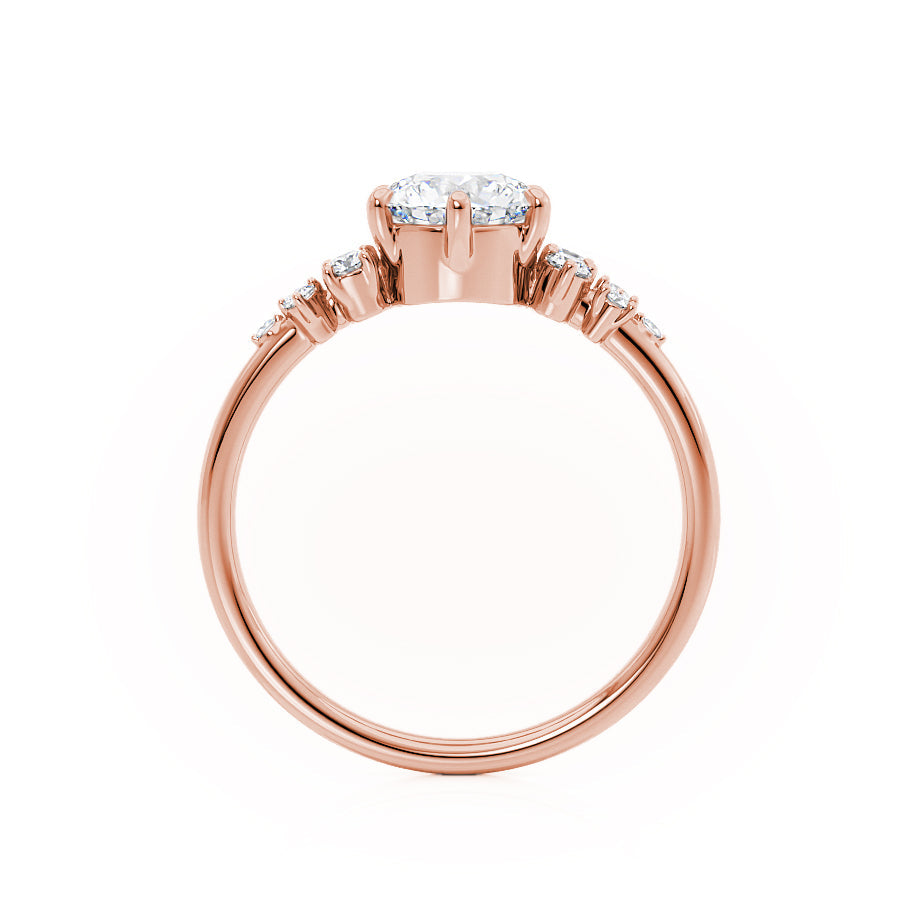 2.52 CT Oval Shaped Moissanite Cluster Style Engagement Ring