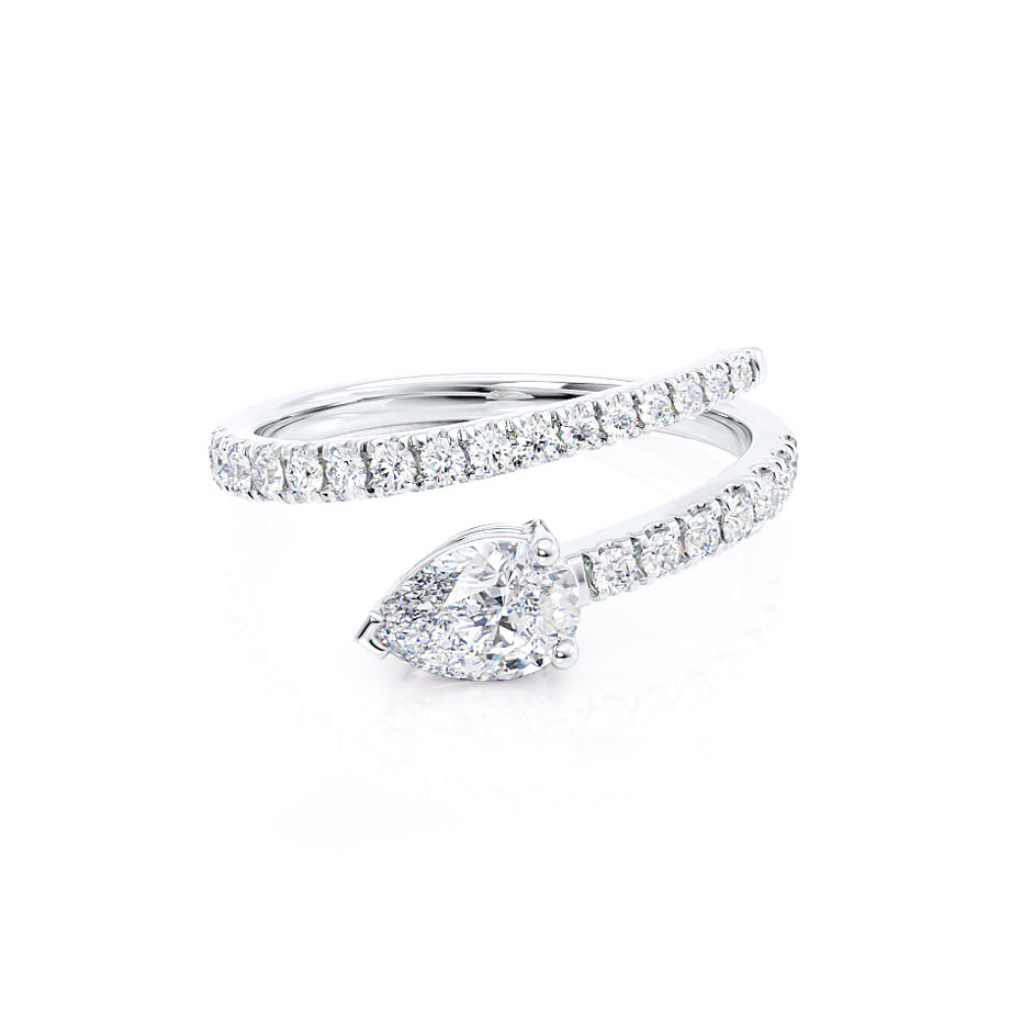 0.94 CT Pear Shaped Split Shank Style Wedding Band