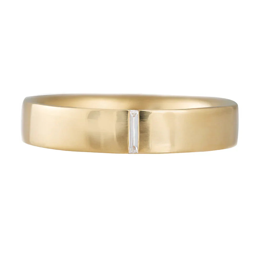 Classic Needle Baguette Wedding Band For Men