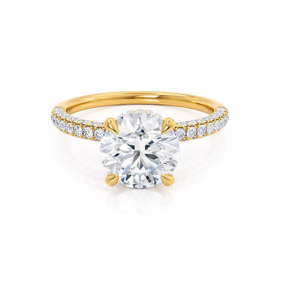 1.50 CT Round Shaped Moissanite Hidden Halo Style Engagement Ring