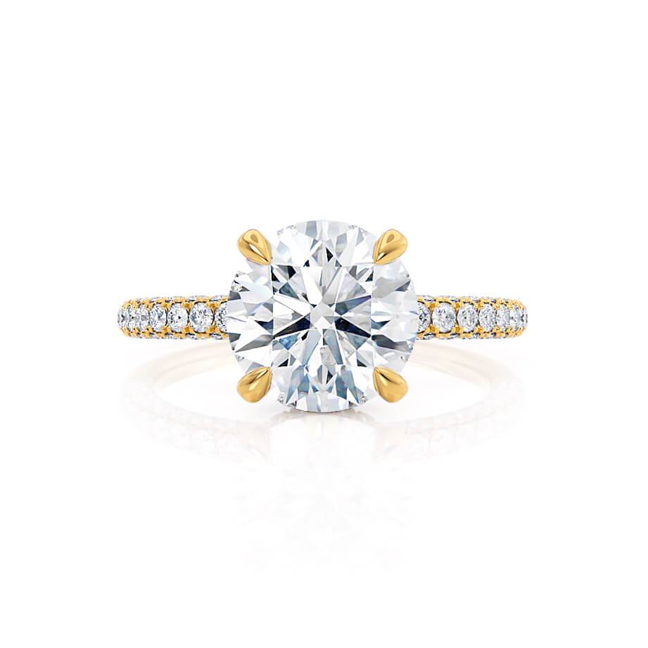 1.50 CT Round Shaped Moissanite Hidden Halo Style Engagement Ring