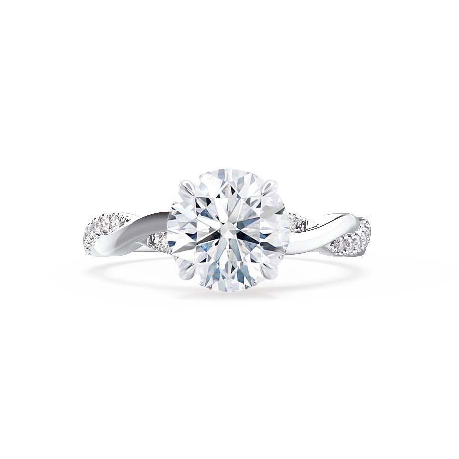 0.80 CT Round Shape Solitaire Twisted Style Moissanite Engagement Ring