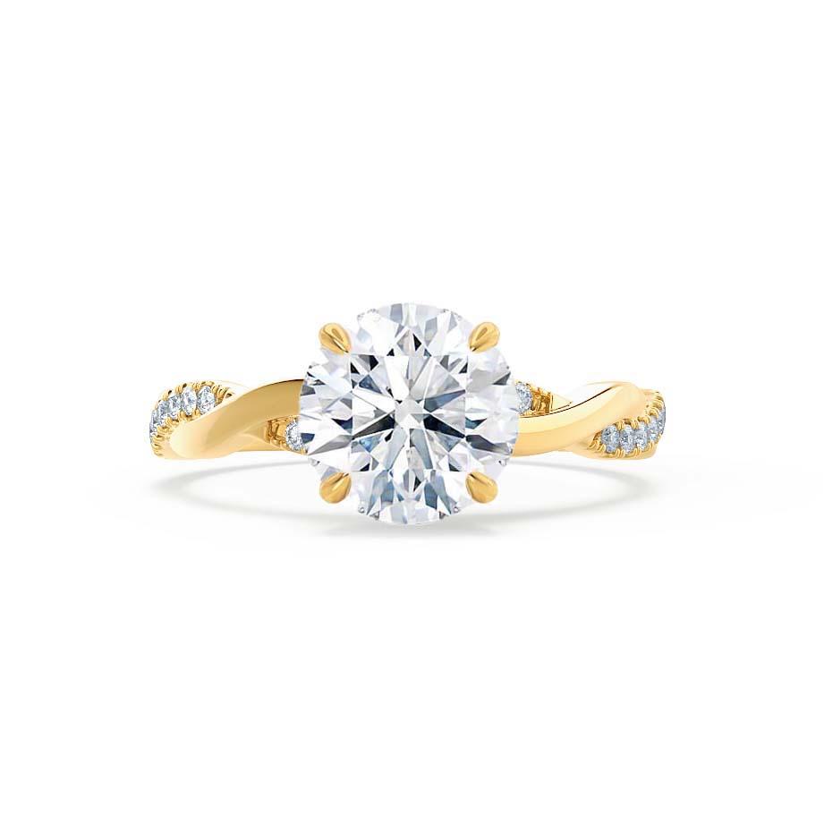 1.0 CT Round Shaped Moissanite Solitaire Twisted Style Engagement Ring