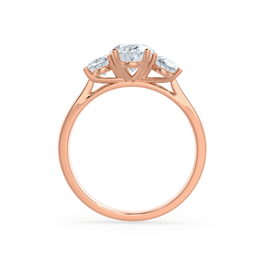 1.50 CT Oval Shaped Moissanite Three Stone Style Engagement Ring