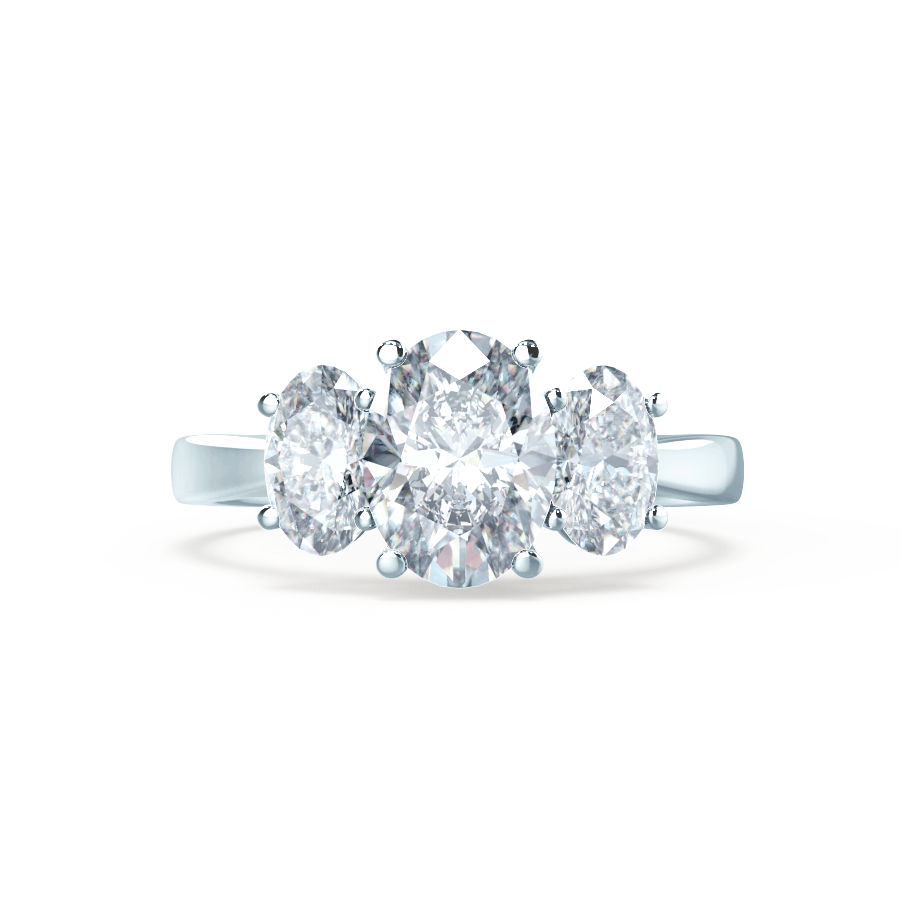 1.5 CT Oval Shaped Moissanite Three Stone Engagement Ring
