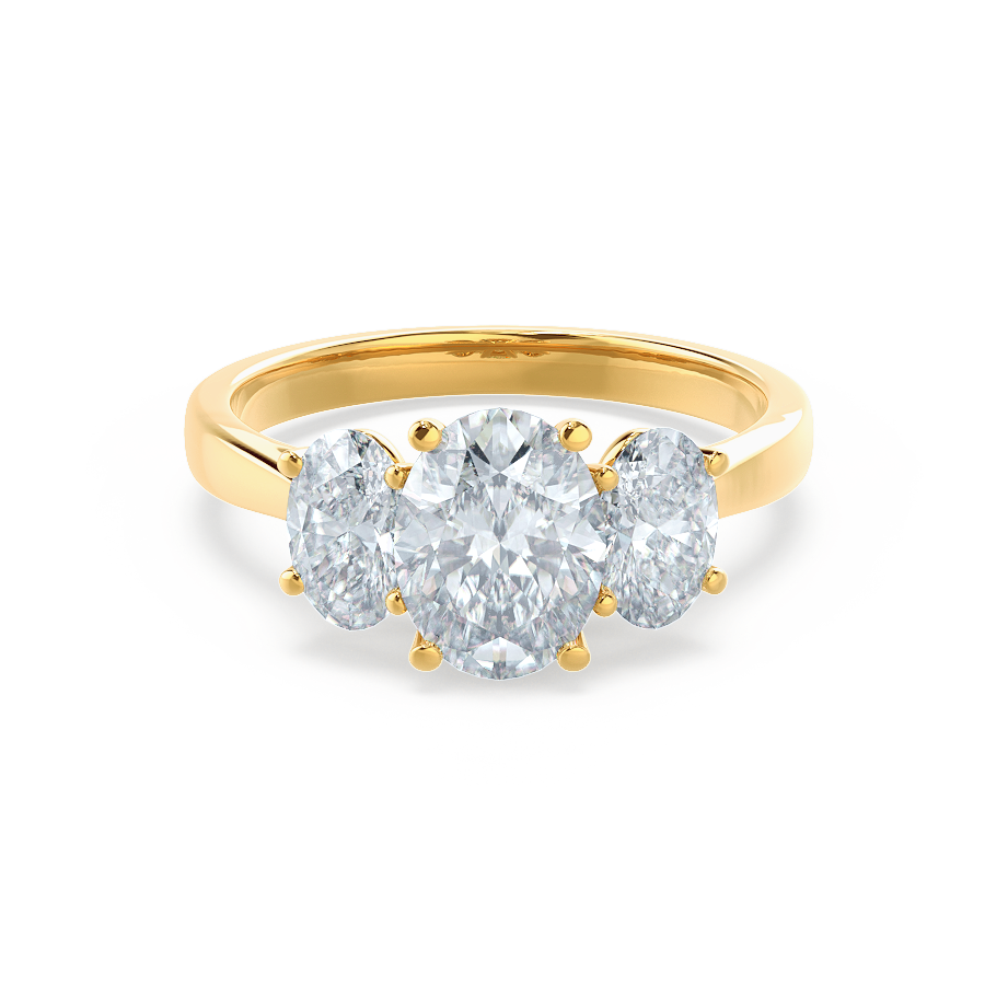 1.50 CT Oval Shaped Moissanite Three Stone Style Engagement Ring