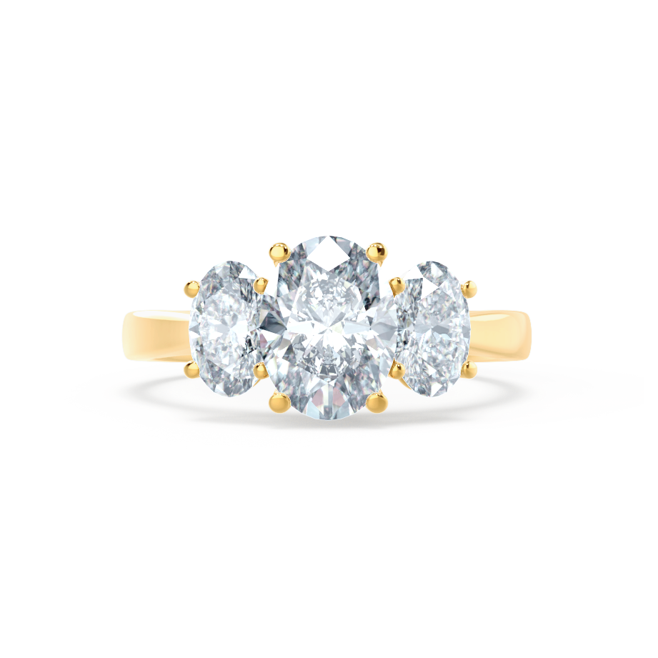 1.50 CT Oval Shaped Moissanite Three Stone Style Engagement Ring