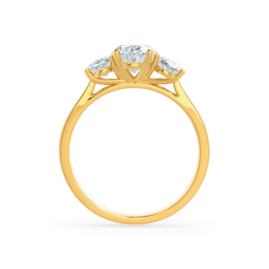 1.50 CT Oval Shaped Moissanite Three Stone Style Engagement Ring