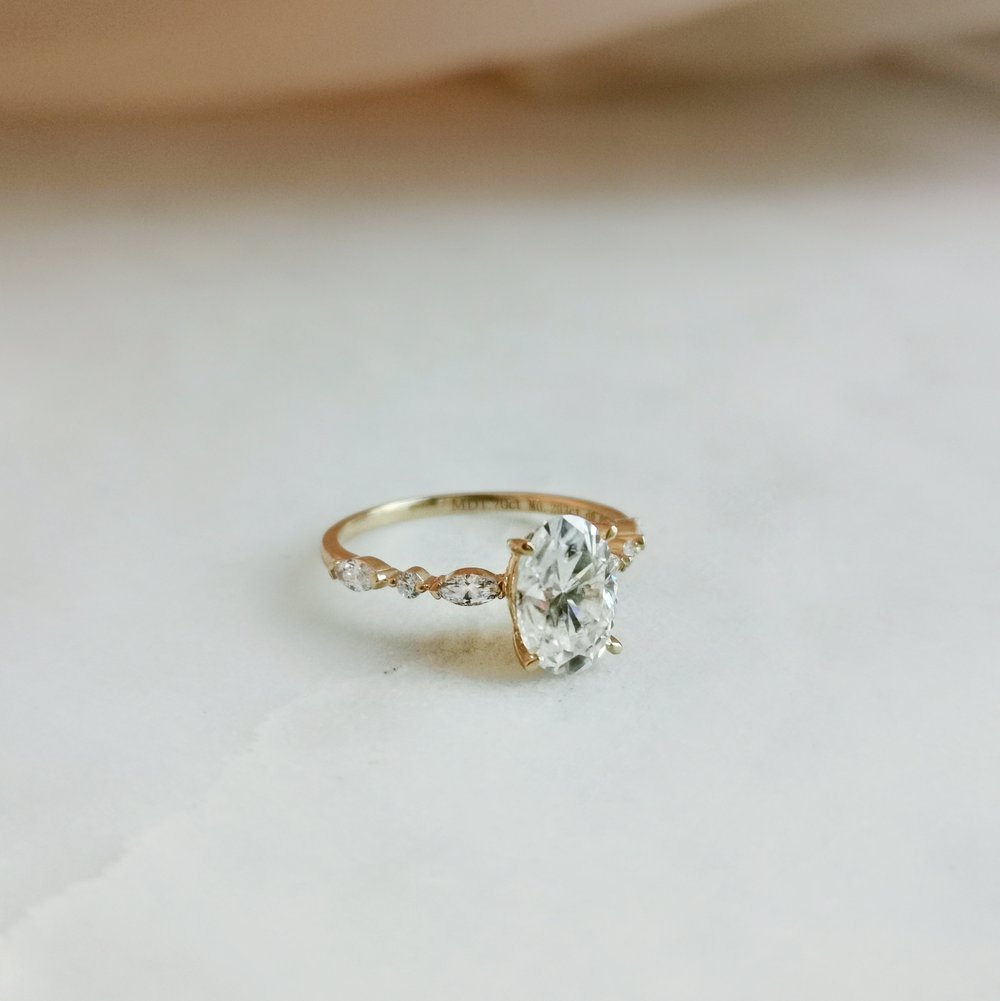 1.70 CT Oval Shaped Moissanite Solitaire Engagement Ring