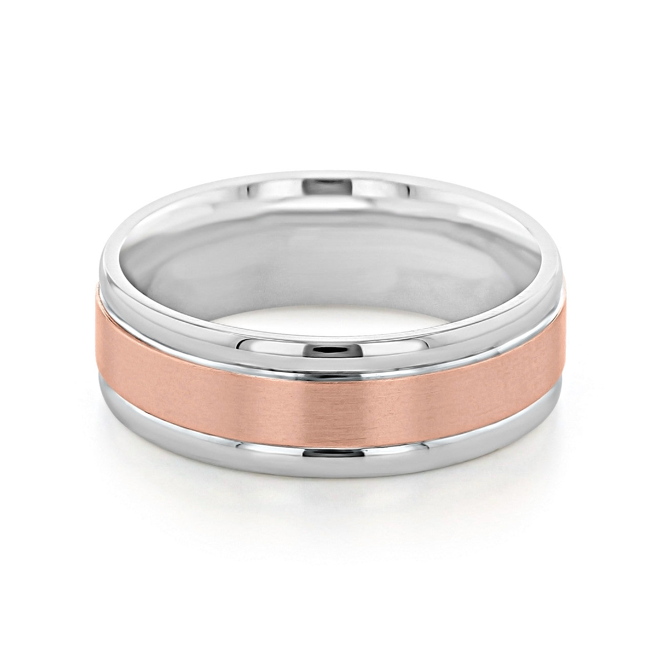 Two Tone Brushed Finish Men's Wedding band