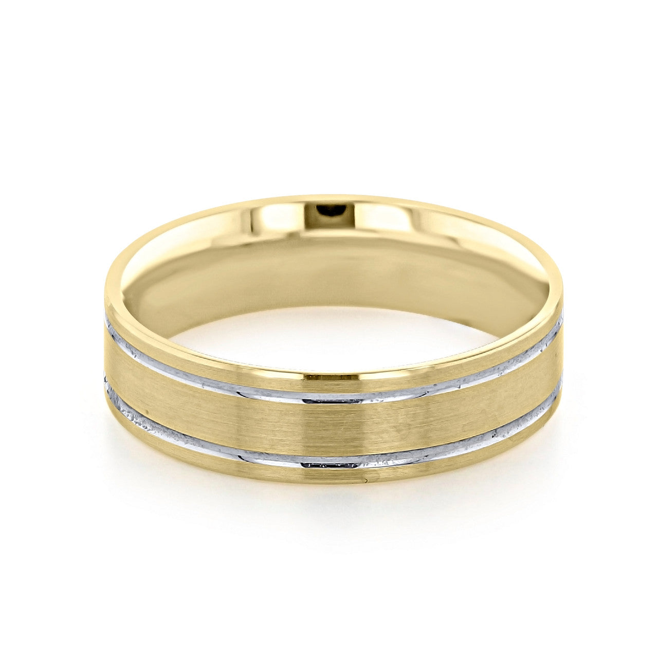 Classic Men's Wedding Band With Brushed Finish Metal