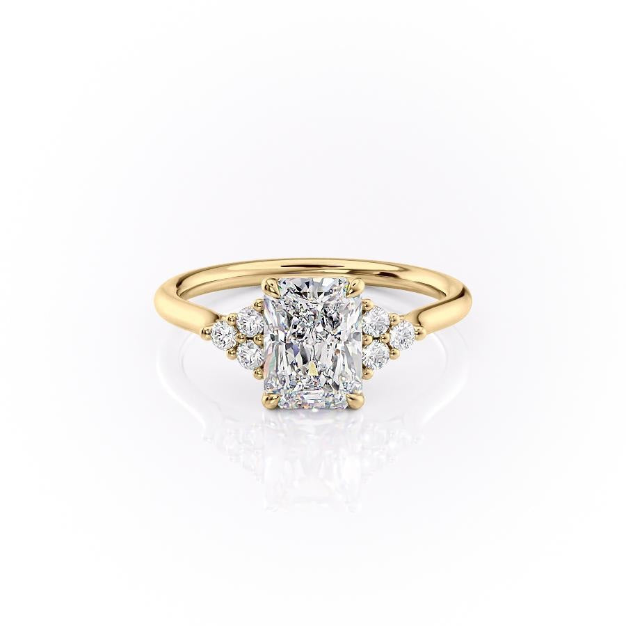 2.0 CT Radiant Cut Cluster Moissanite Engagement Ring