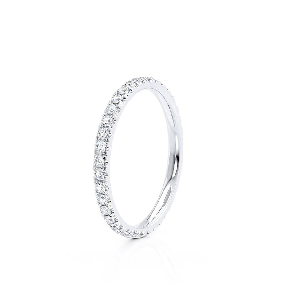 0.21 CT Round Shaped Moissanite Half Eternity Wedding Band