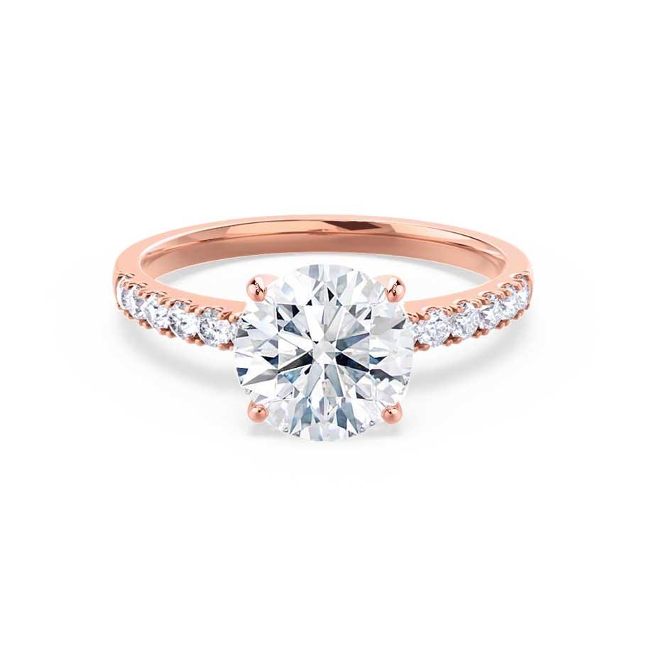 1.20 CT Round Shaped Moissanite Solitaire With Pave Setting Engagement Ring