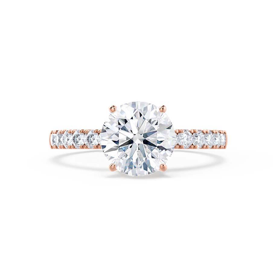 1.20 CT Round Shaped Moissanite Solitaire With Pave Setting Engagement Ring