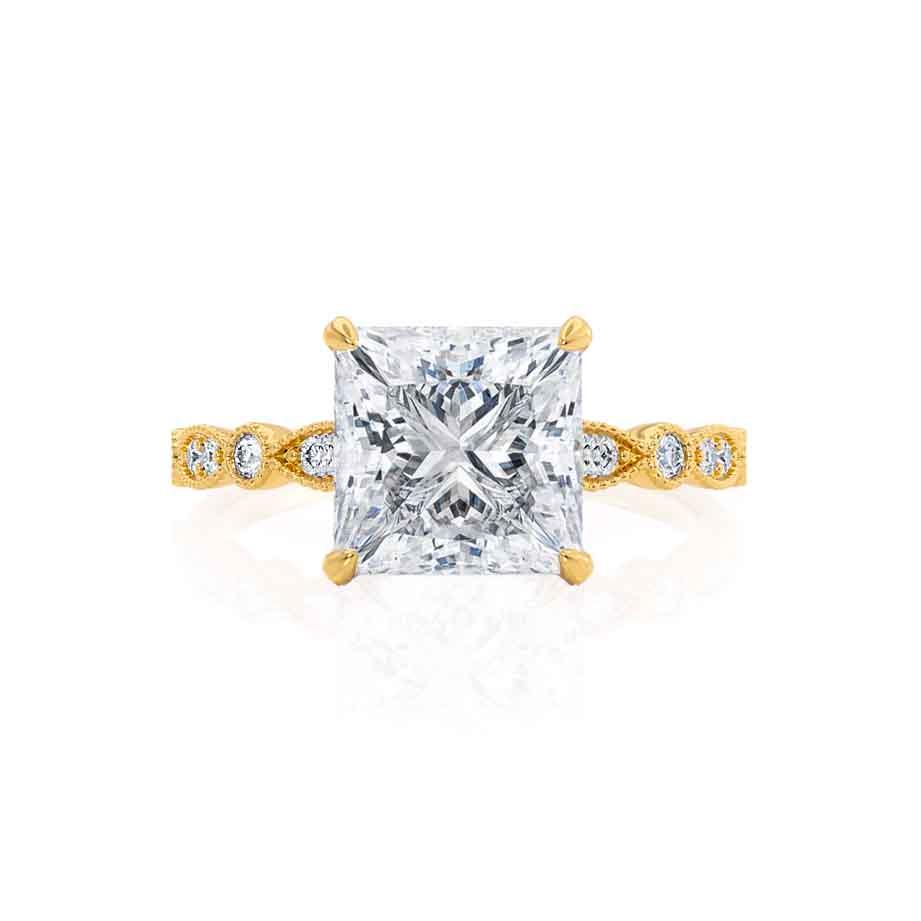 1.50 CT Princess Shaped Moissanite Solitaire Style Engagement Ring