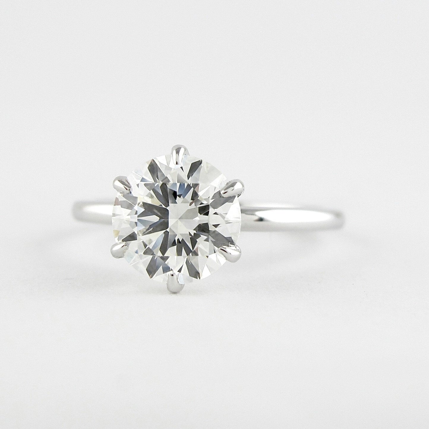 1.0 CT Round Solitaire Style Moissanite Engagement Ring