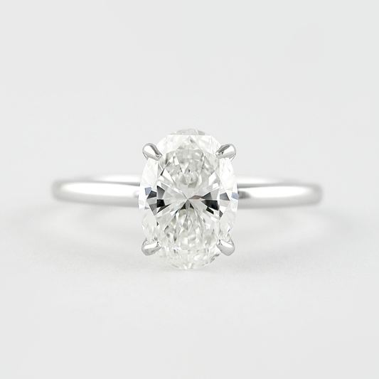 1.33 CT Oval Solitaire Style Moissanite Engagement Ring