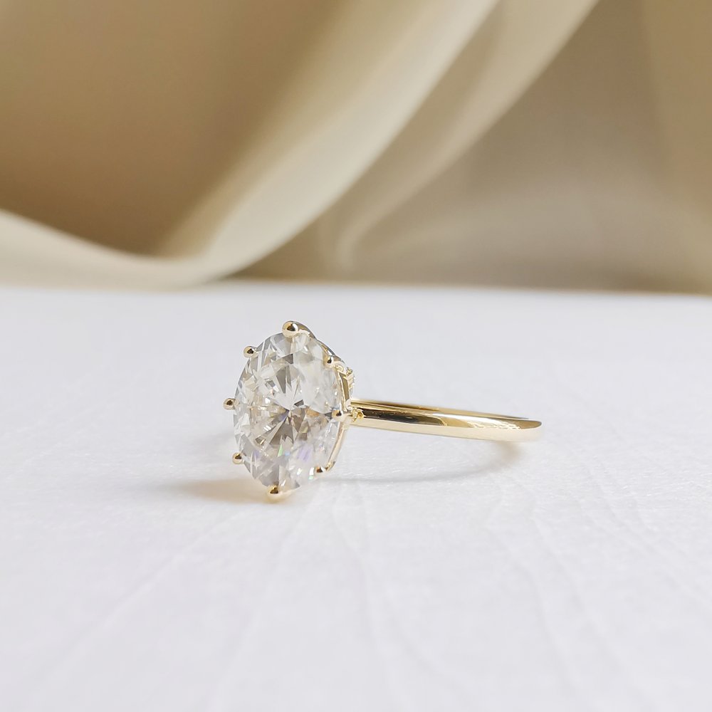 1.50 CT Round Shaped Moissanite Solitaire Engagement Ring