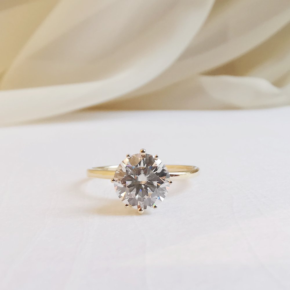 1.50 CT Round Shaped Moissanite Solitaire Engagement Ring