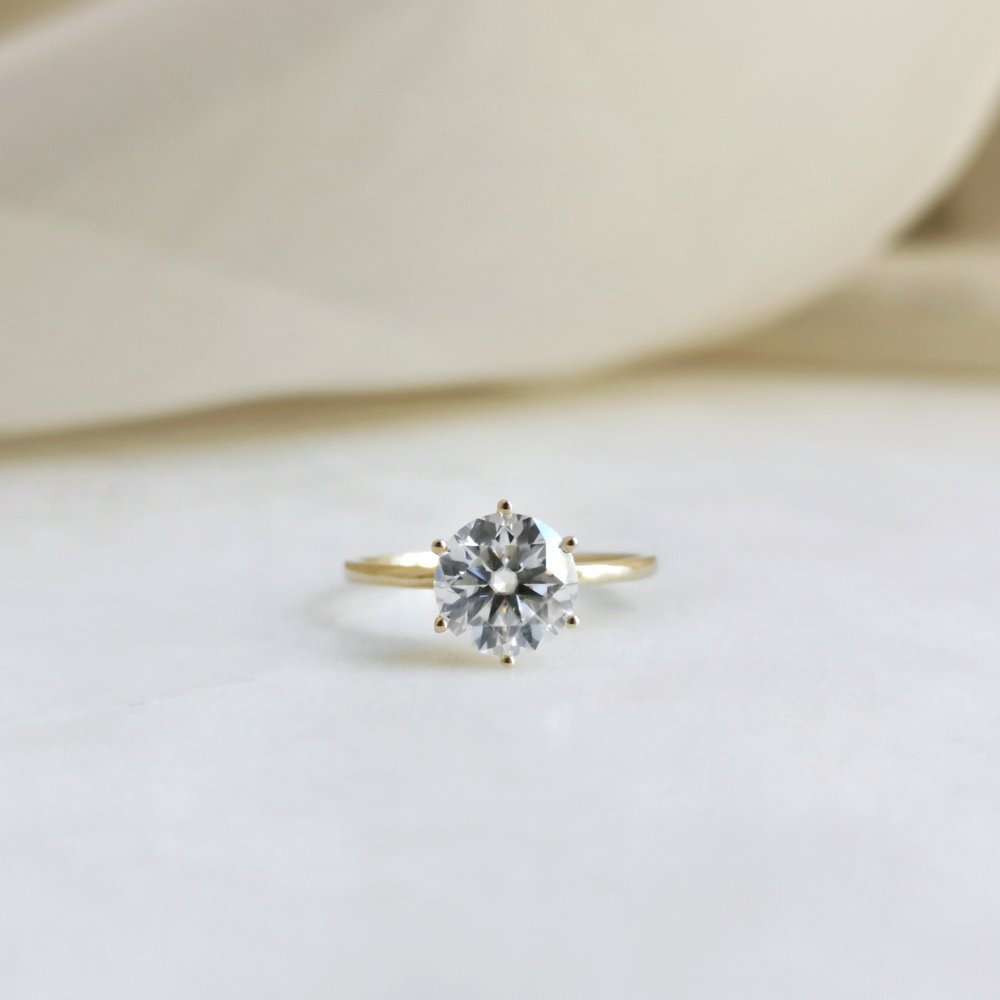 1.50 CT Round Shaped Moissanite Solitaire Engagement Ring