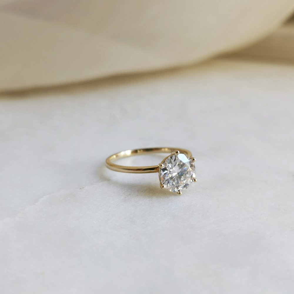 1.50 CT Round Shaped Moissanite Solitaire Engagement Ring