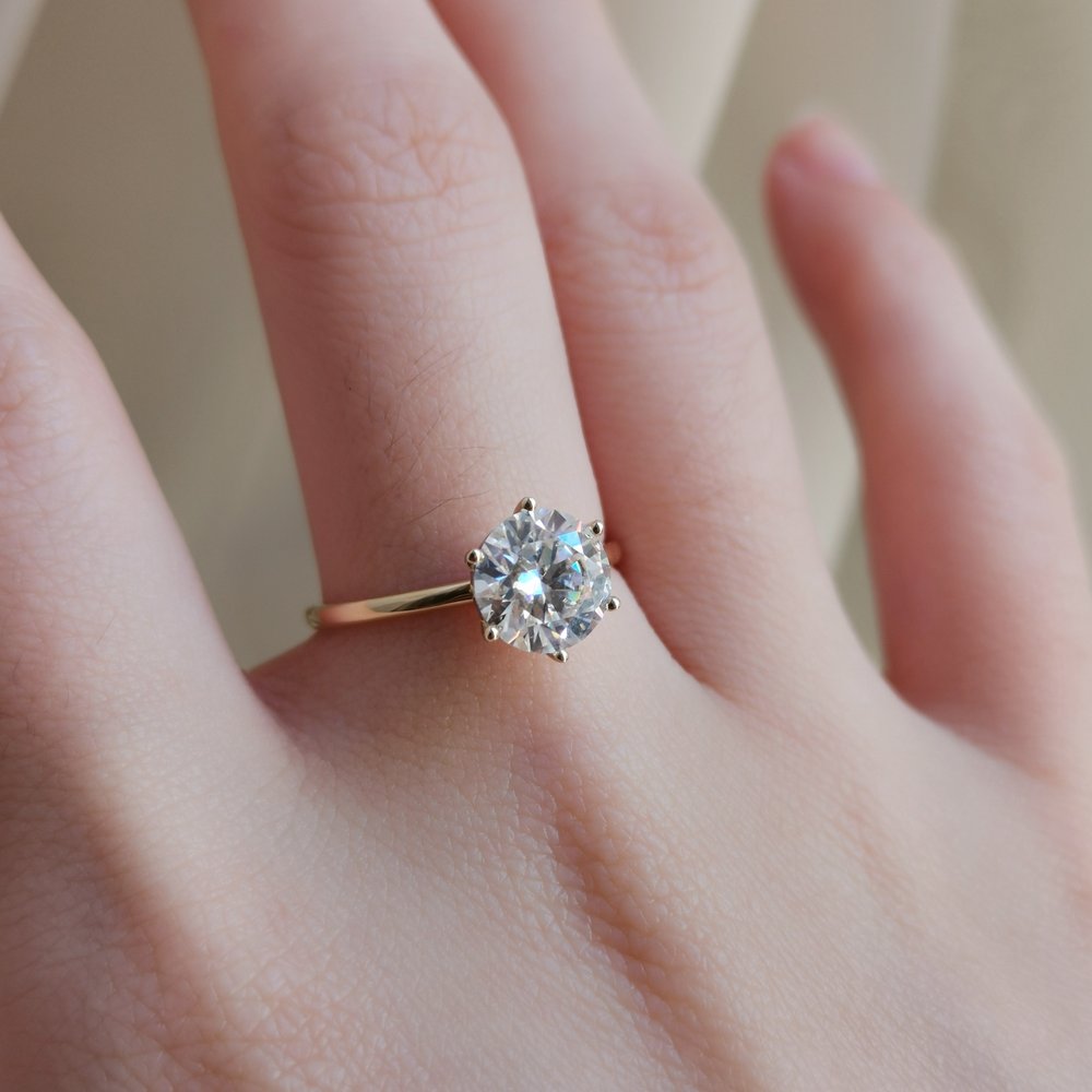 1.50 CT Round Shaped Moissanite Solitaire Engagement Ring