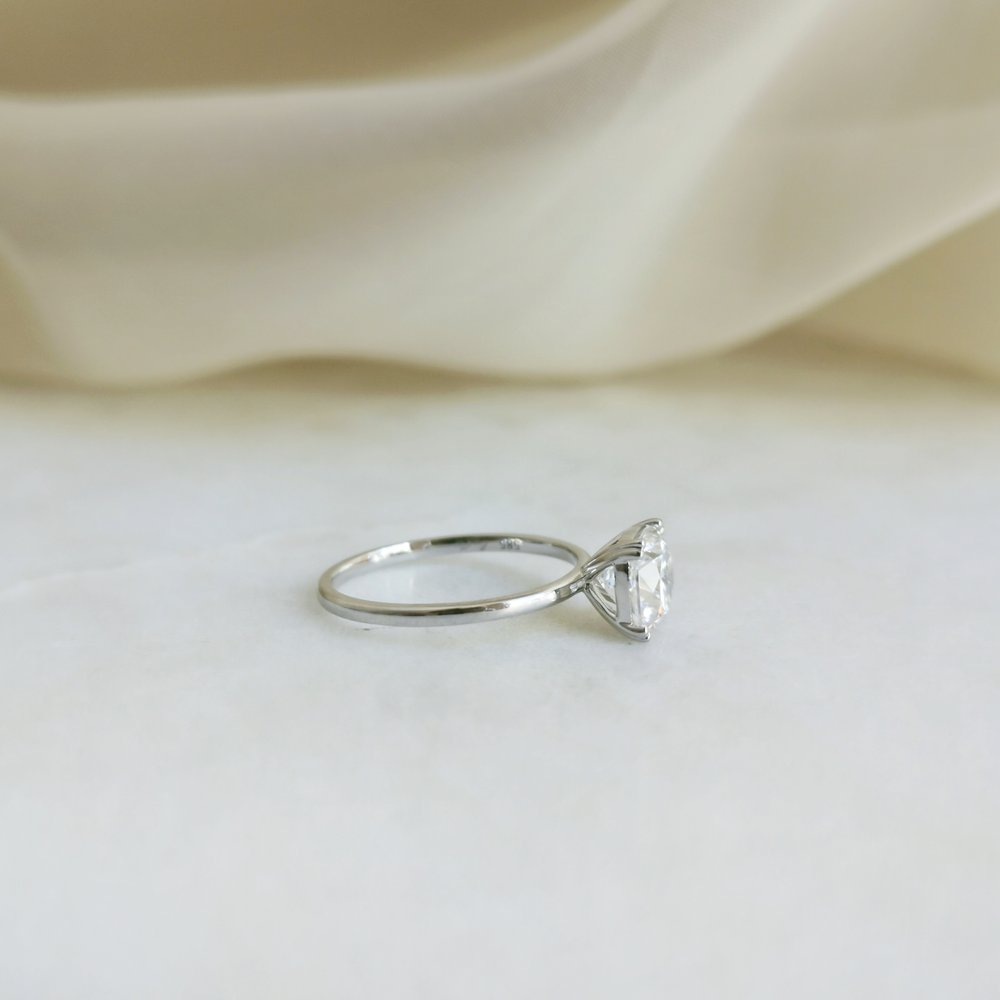 1.60 CT Cushion Shaped Moissanite Solitaire Engagement Ring