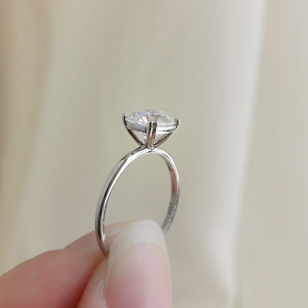 1.50 CT Cushion Shaped Moissanite Solitaire Engagement Ring