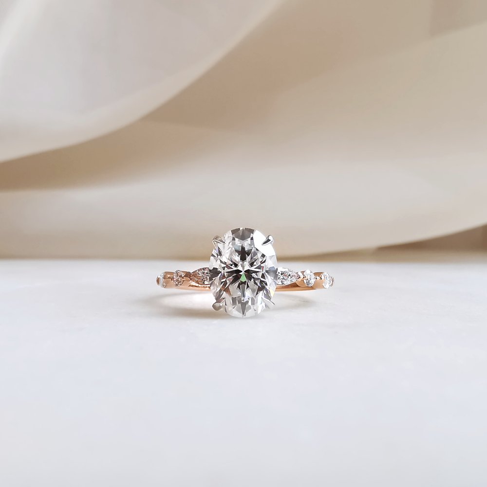 1.70 CT Oval Shaped Moissanite Solitaire Engagement Ring