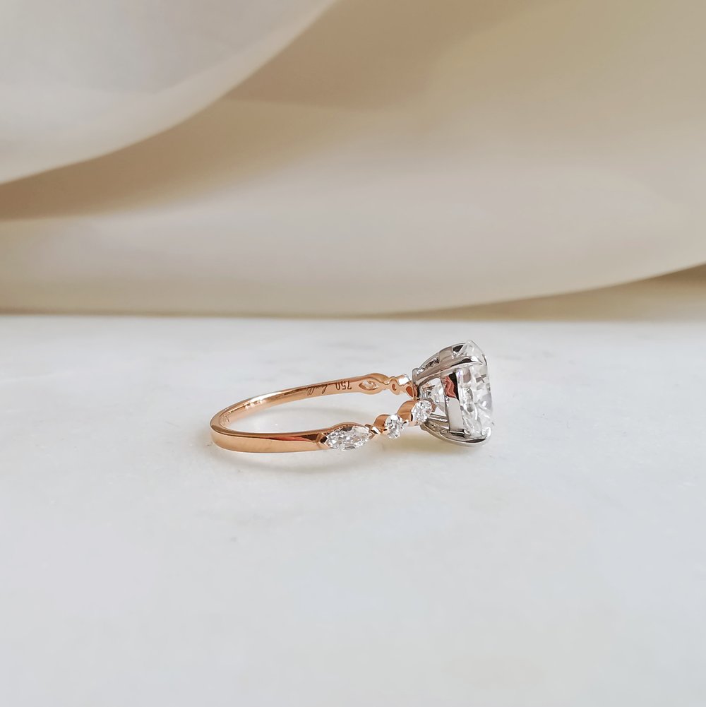 1.70 CT Oval Shaped Moissanite Solitaire Engagement Ring