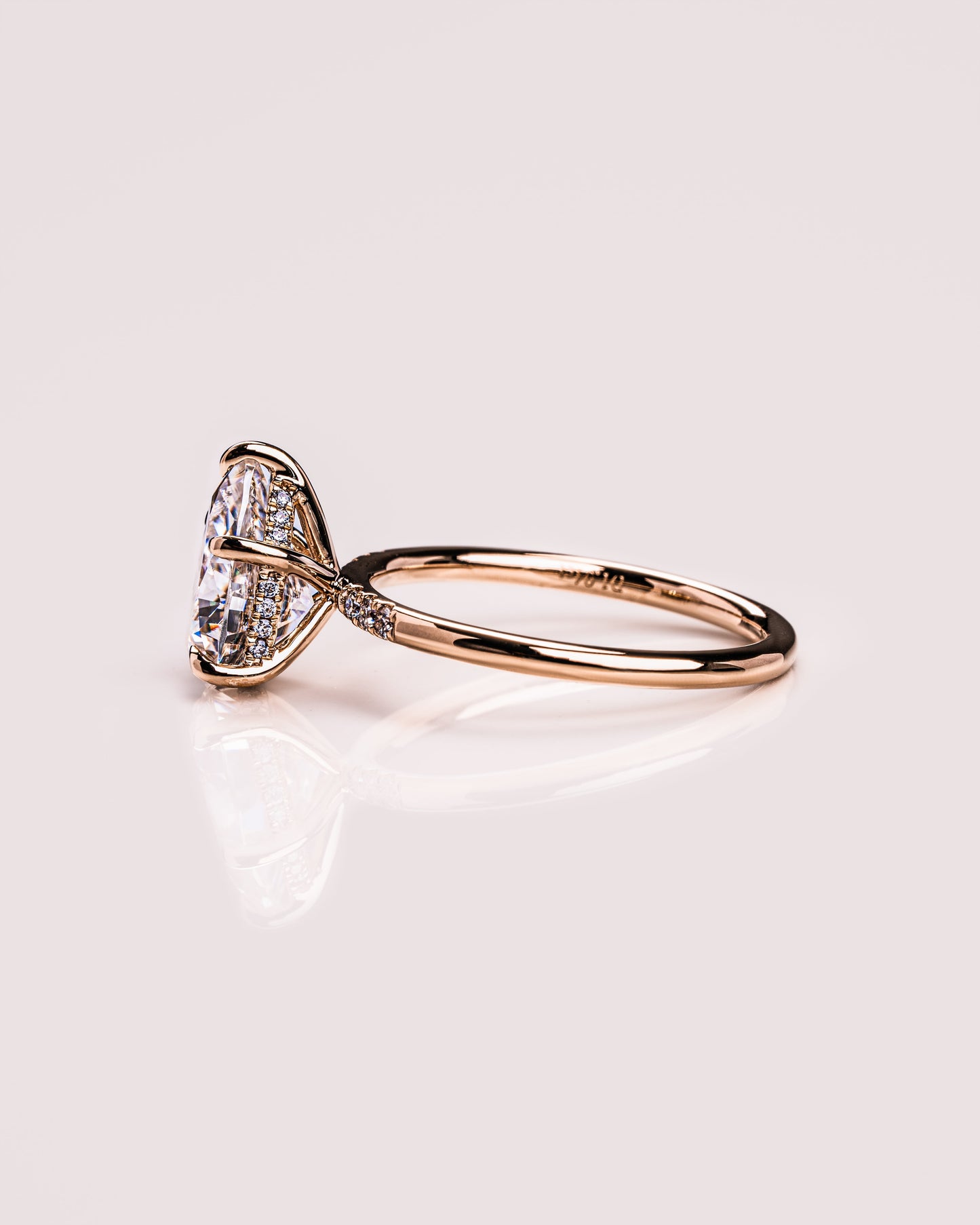 1.93 CT Pear Cut Solitaire Moissanite Engagement Ring With Hidden Halo Setting