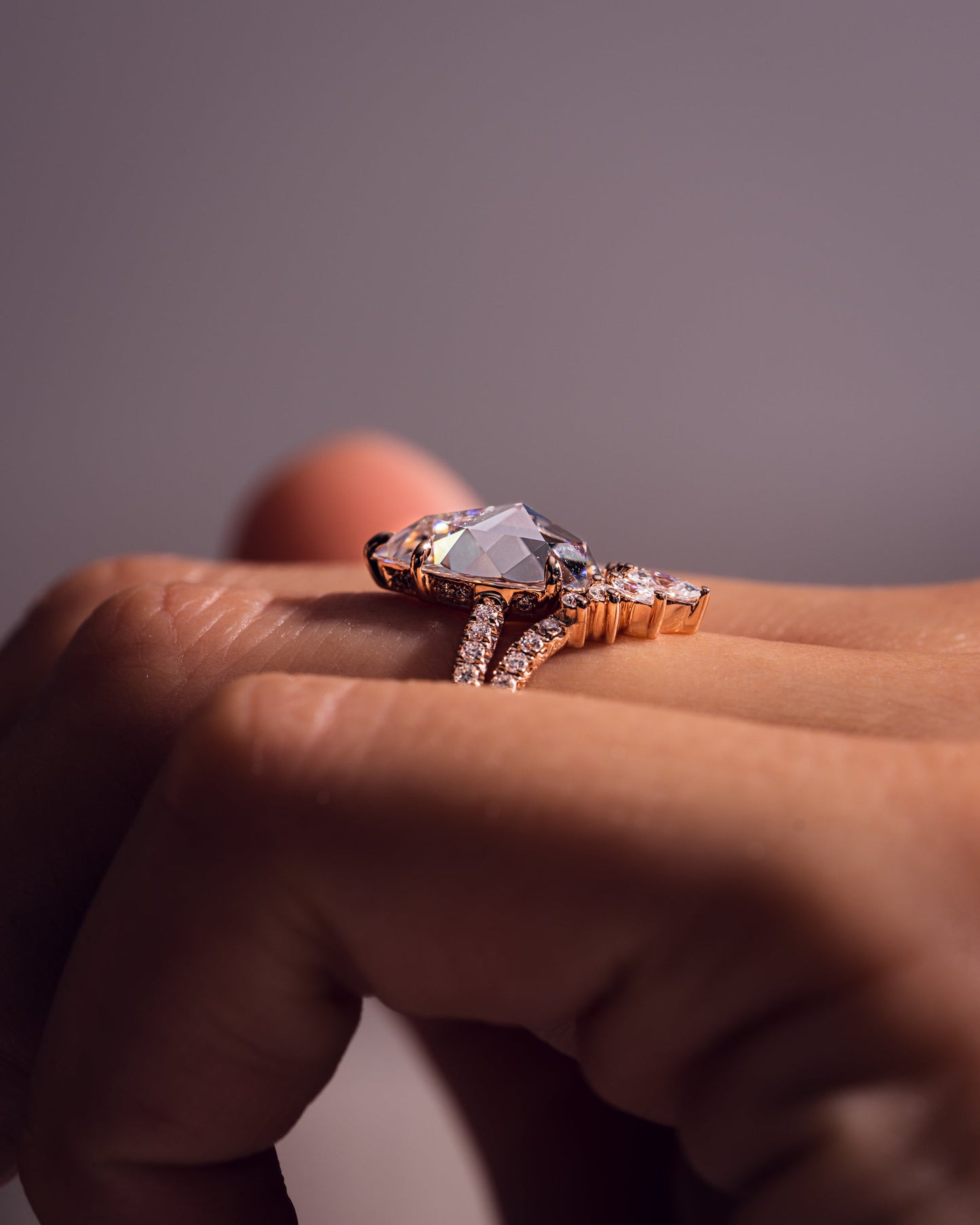 3.09 CT Pear Cut Moissanite Solitaire Bridal Ring Set
