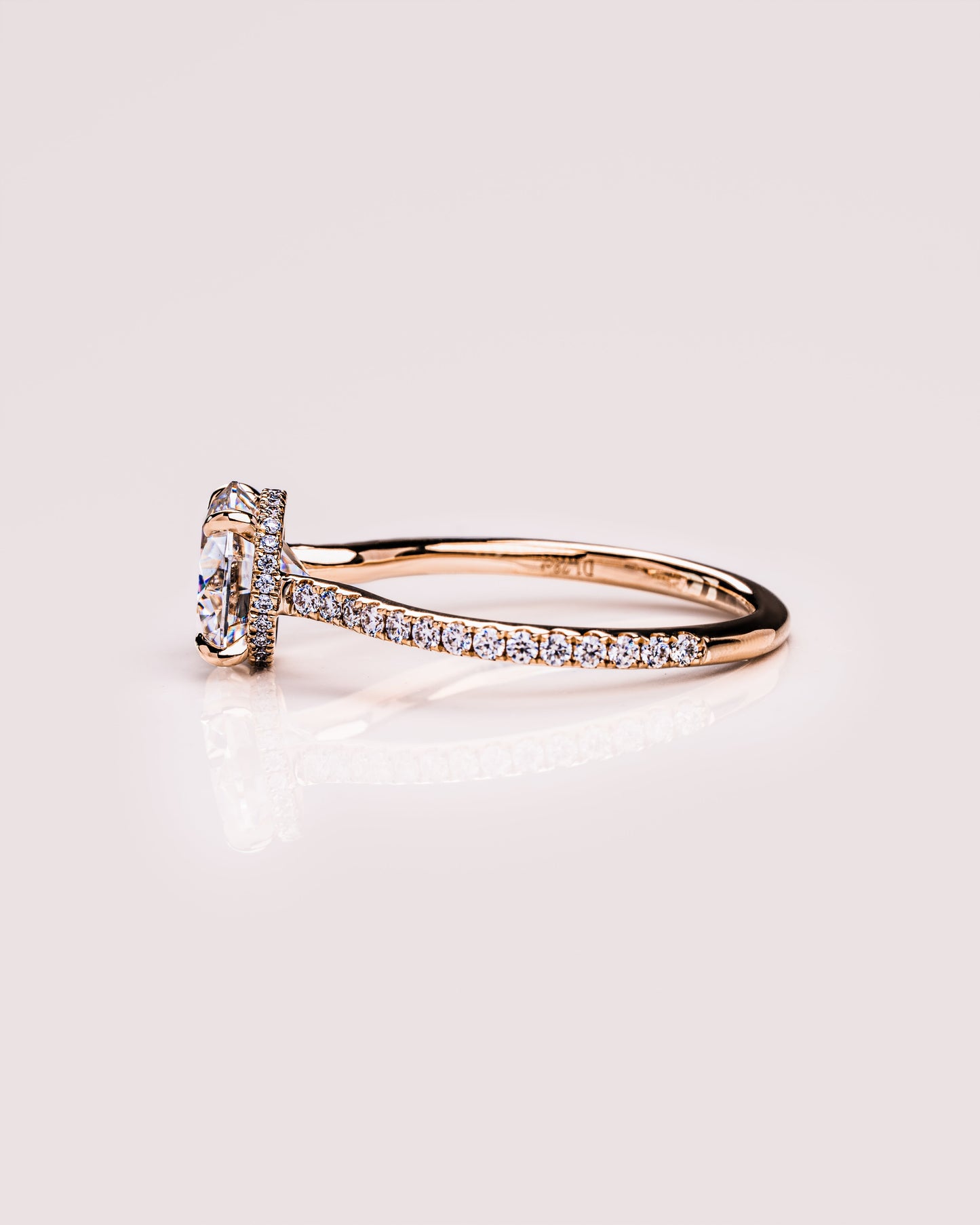 2.26 CT Round Cut Solitaire Moissanite Engagement Ring With Hidden Halo Setting