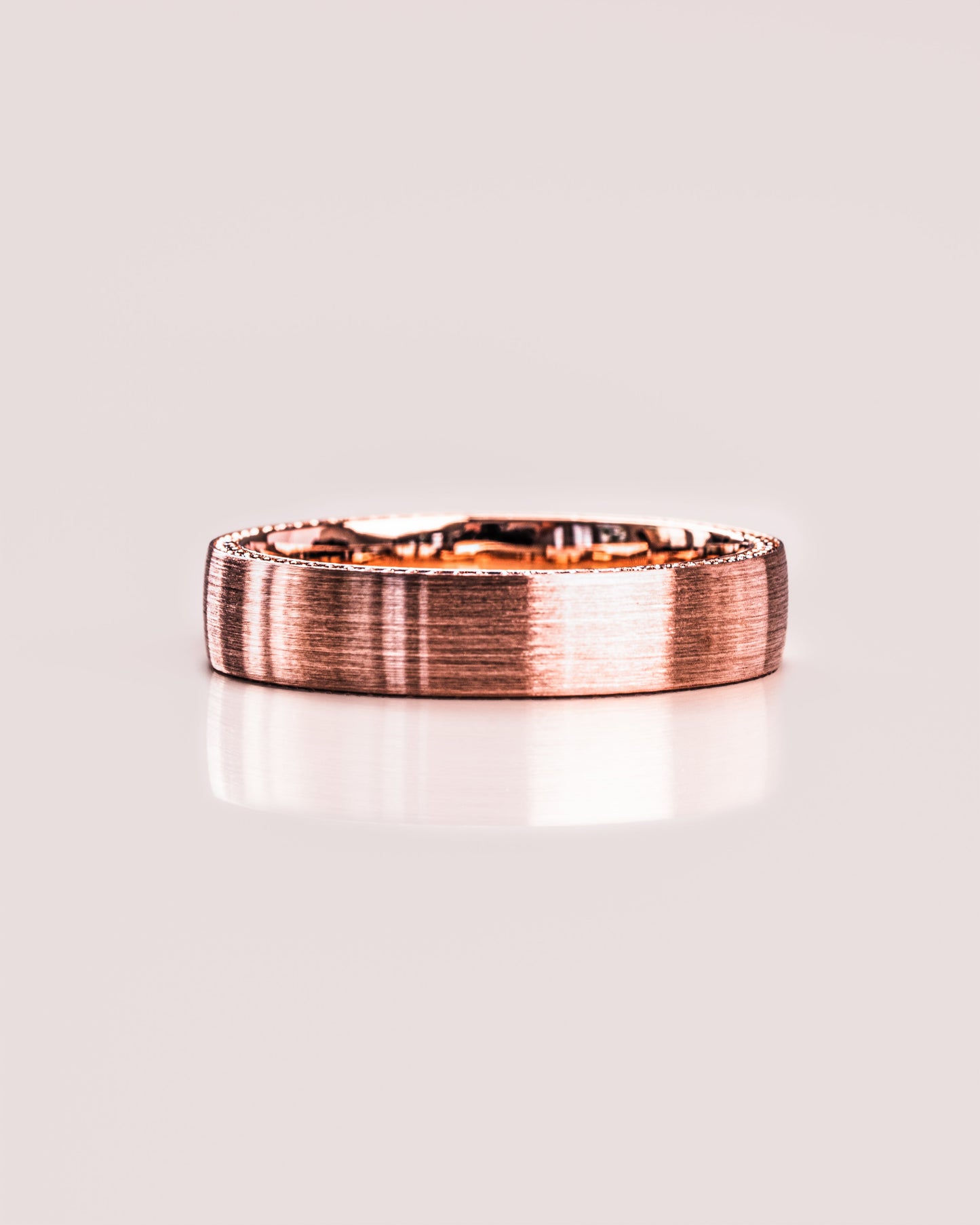 Classic Brushed-Finish Rose Gold Men's Band