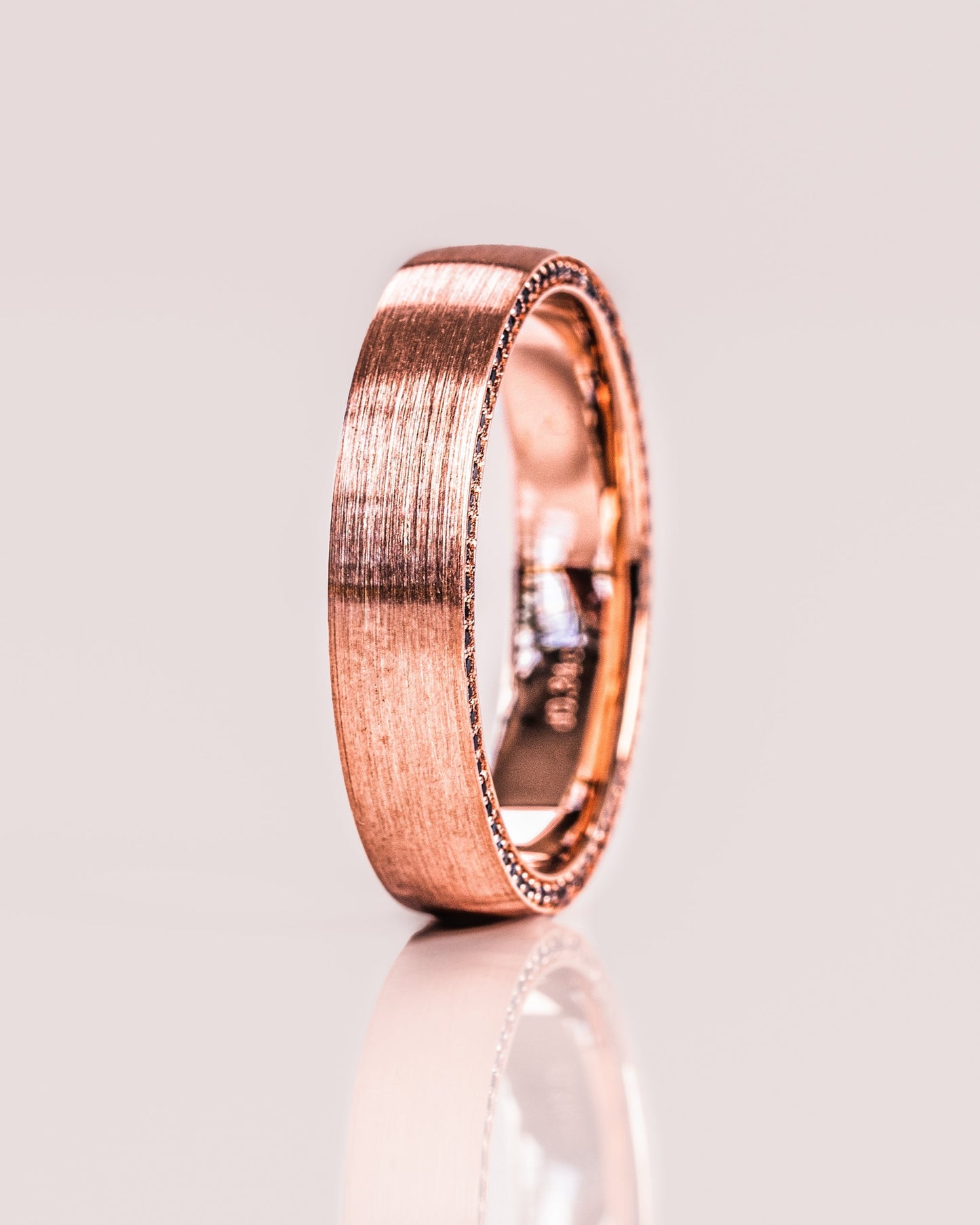 Classic Brushed-Finish Rose Gold Men's Band