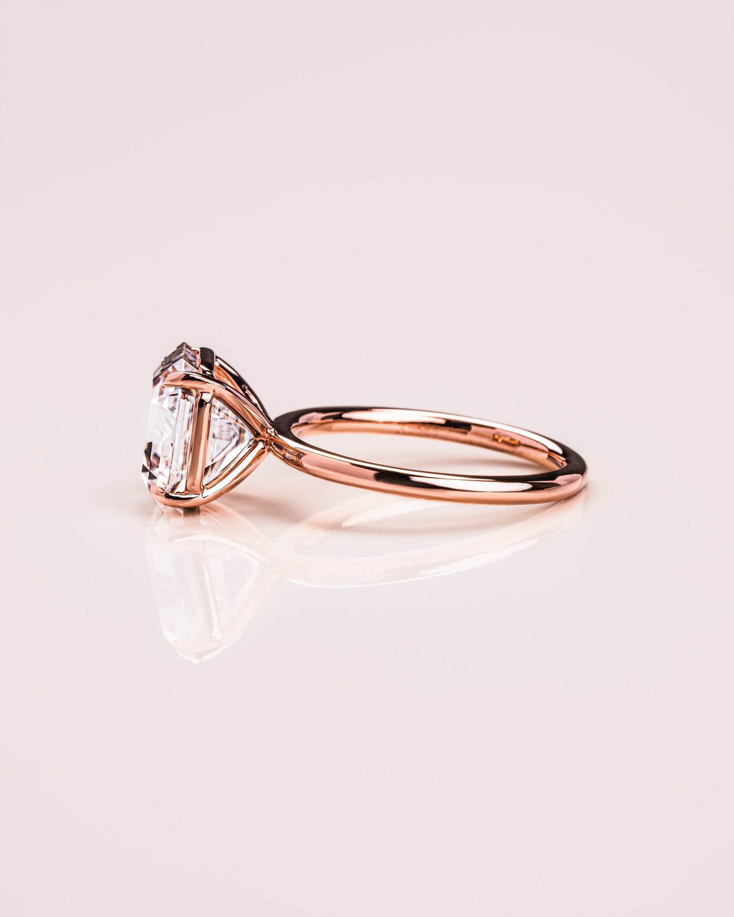 3.2 CT Asscher Solitaire Moissanite Engagement Ring