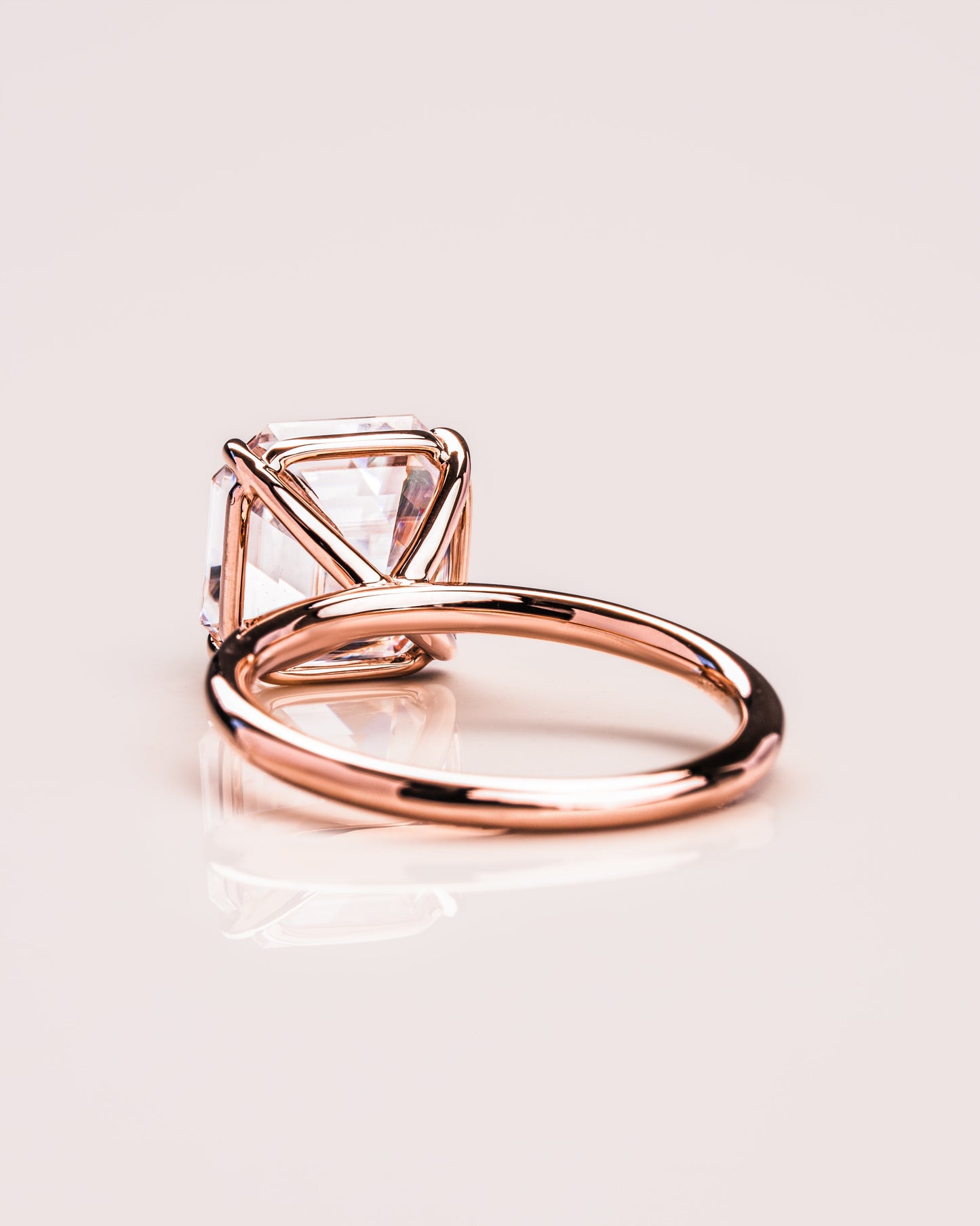 3.2 CT Asscher Solitaire Moissanite Engagement Ring